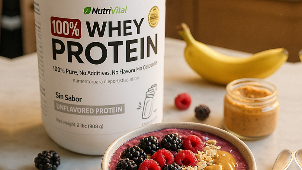 Chef Whey Protein de Nutrivital 2Lbs Sin Sabor para Cocinar con enzima Lactasa