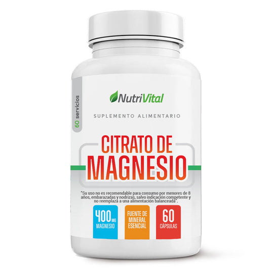Citrato de Magnesio 400mg 60 Caps Nutrivital