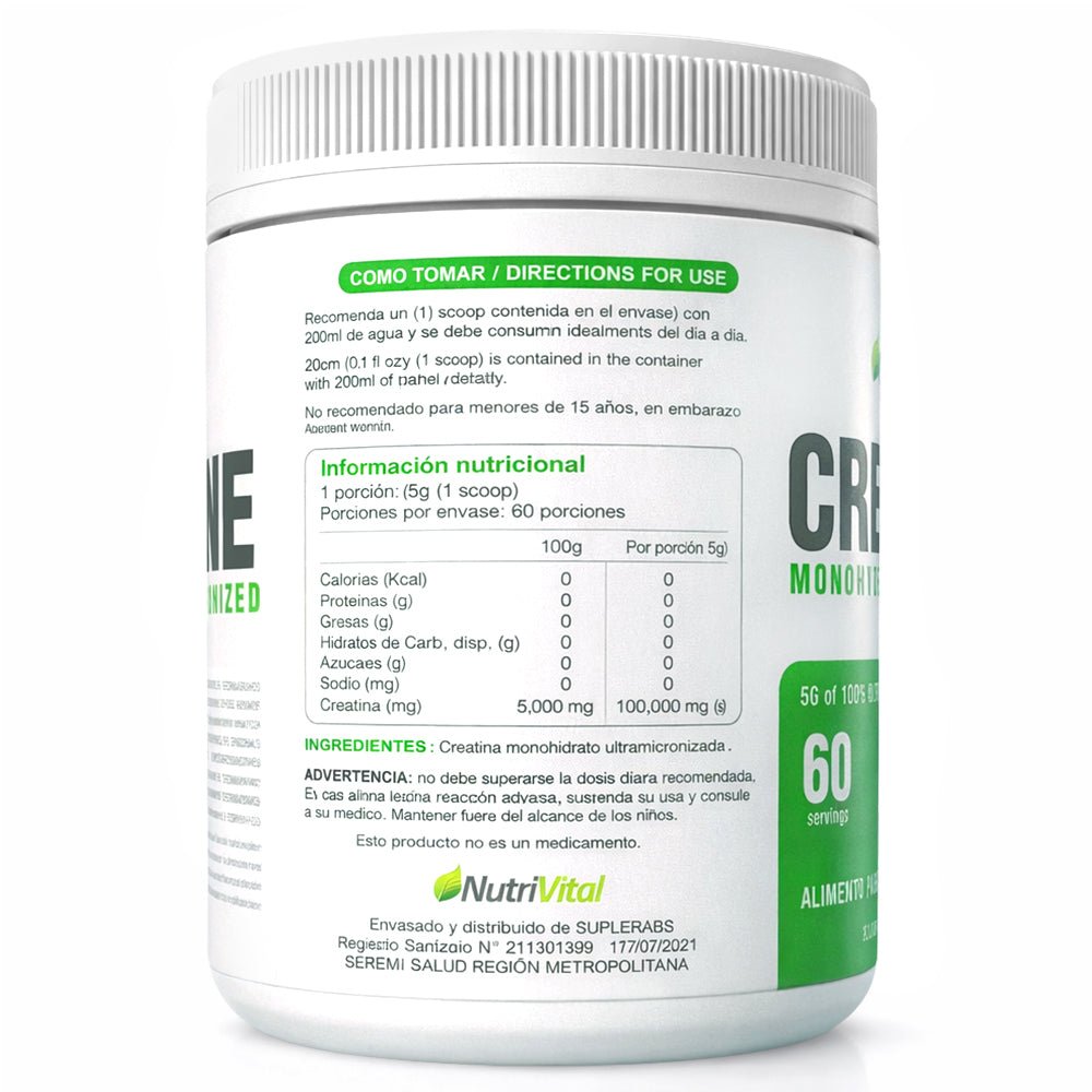 Creatina 300g en polvo Nutrivital Essential Series