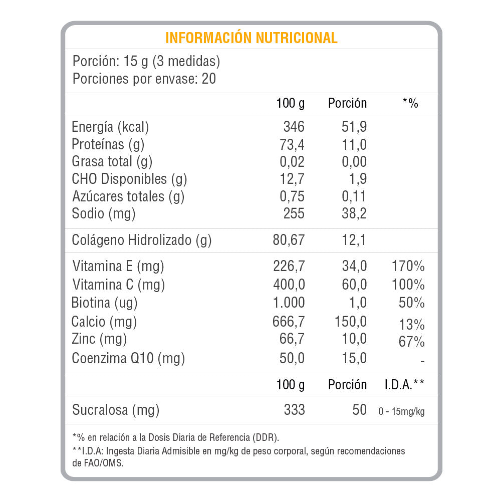 Colágeno Hidrolizado Q10 + Cúrcuma y Biotina 300 Grs Nutrivital