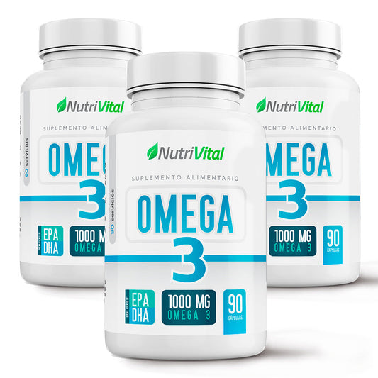 Pack 3 Omega 3 1000 Mg 90 Caps Nutrivital