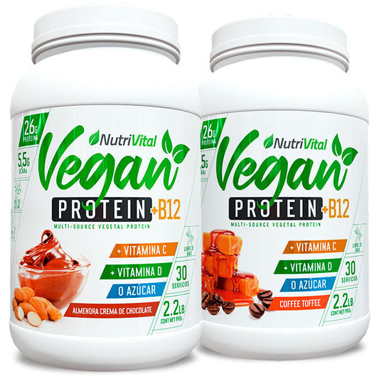 Pack 2 Vegan Protein + B12 2.2lbs 30 Serv Nutrivital